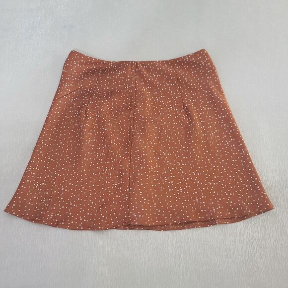 Princess Polly Mini polka dot brown women's mini skirt Size 8 Fall soft girl - Picture 4 of 11
